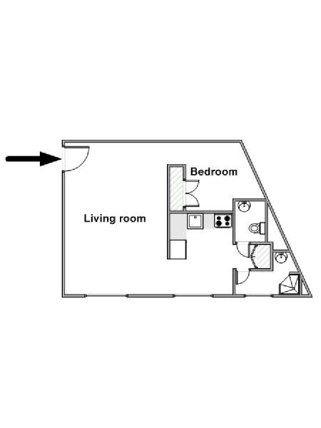 Paris 1 Bedroom apartment - apartment layout  (PA-4484)
