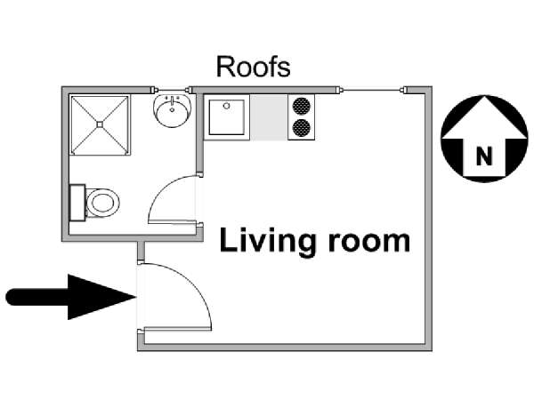 Paris Studio apartment - apartment layout  (PA-4485)