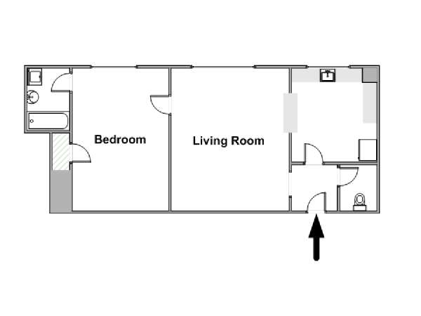 Parigi 1 Camera da letto appartamento - piantina approssimativa dell' appartamento  (PA-4533)