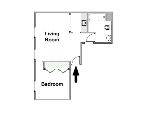Paris 1 Bedroom apartment - apartment layout  (PA-4546)