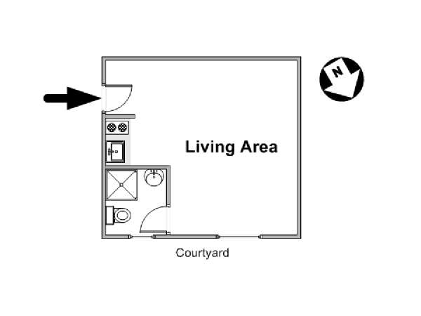 Paris Studio apartment - apartment layout  (PA-4605)