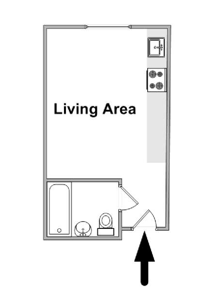 Parigi Monolocale appartamento - piantina approssimativa dell' appartamento  (PA-4660)