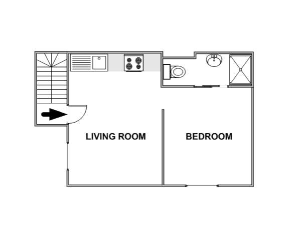 Paris 1 Bedroom apartment - apartment layout  (PA-4718)