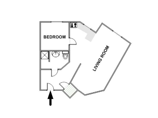 Parigi 1 Camera da letto appartamento - piantina approssimativa dell' appartamento  (PA-4720)