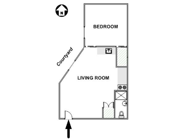 Paris 1 Bedroom apartment - apartment layout  (PA-4722)