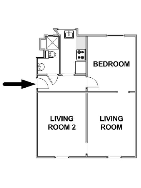 París 1 Dormitorio apartamento - esquema  (PA-4839)