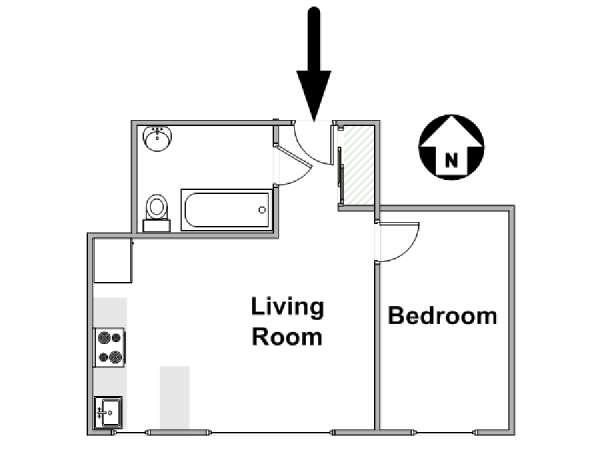 Paris 1 Bedroom apartment - apartment layout  (PA-4856)
