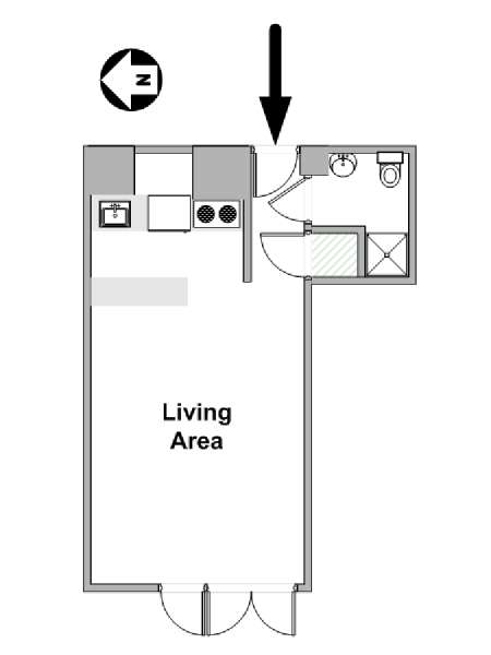 Parigi Monolocale appartamento - piantina approssimativa dell' appartamento  (PA-4862)