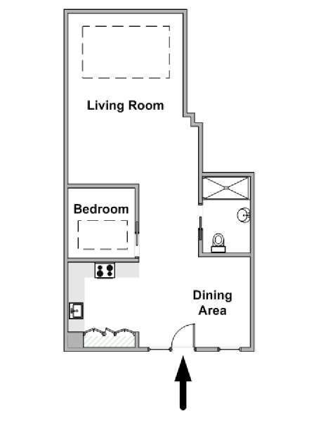 Parigi 1 Camera da letto - Loft appartamento casa vacanze - piantina approssimativa dell' appartamento  (PA-4894)