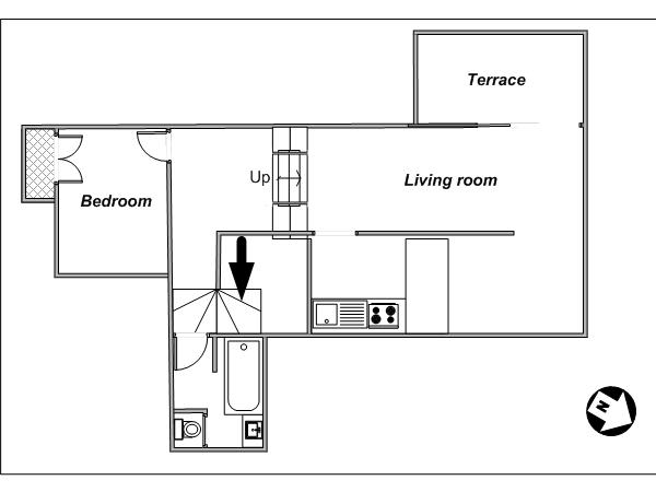 South France - Aix en Provence - Marseilles - 1 Bedroom accommodation - layout  (PR-755)