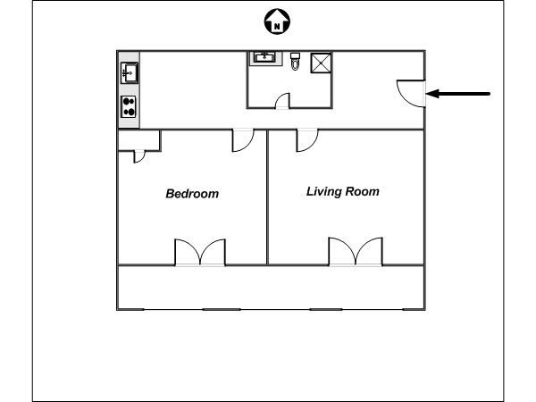 South France - Aix en Provence - Marseilles - 1 Bedroom accommodation - layout  (PR-946)
