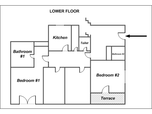 South France - Camargue - Blue Coast - 2 Bedroom - Duplex - Villa accommodation - layout  (PR-956)