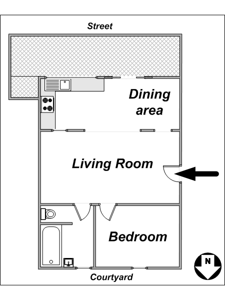 Sur de Francia - Riviera Francesa - 1 Dormitorio alojamiento - esquema  (PR-970)