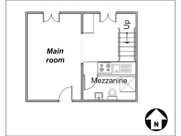 Sud della Francia - Provenza - Monolocale appartamento casa vacanze - piantina approssimativa dell' appartamento  (PR-982)
