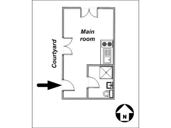 Sud della Francia - Provenza - Monolocale appartamento casa vacanze - piantina approssimativa dell' appartamento  (PR-983)