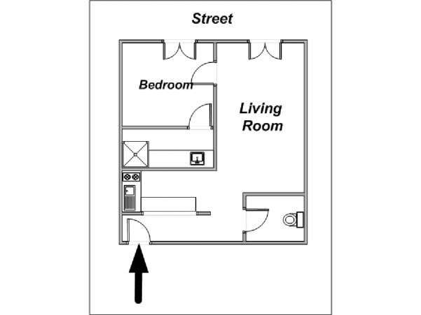 Sud de la France - Provence - T2 - Loft logement location appartement - plan schématique  (PR-988)
