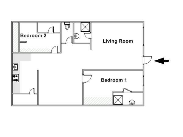 South of France - Provence - 1 Bedroom apartment - apartment layout  (PR-1000)