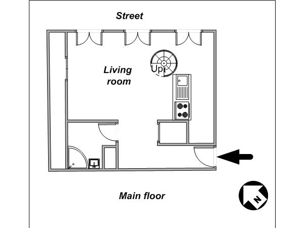 Sud della Francia - Provenza - Grande monolocale - Loft appartamento - piantina approssimativa dell' appartamento 2 (PR-1005)