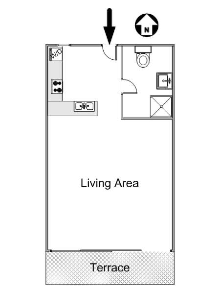 South of France - French Riviera - Studio apartment - apartment layout  (PR-1067)