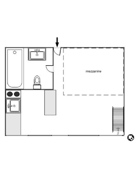 South of France - Provence - Alcove Studio apartment - apartment layout  (PR-1070)