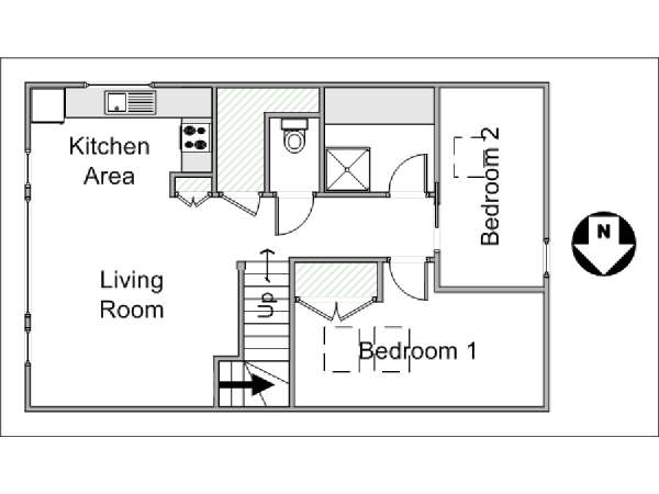 Sud de la France - Provence - T3 appartement location vacances - plan sch&eacute;matique  (PR-1078)