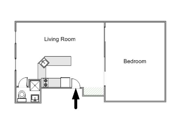 South of France - French Riviera - 1 Bedroom accommodation - apartment layout  (PR-1108)