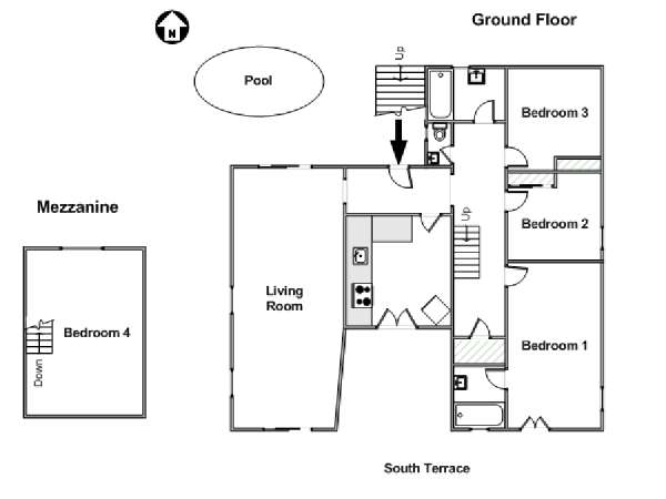 South of France - French Riviera - 4 Bedroom - Villa accommodation - apartment layout (PR-1124) South of France - French Riviera - 4 Bedroom - Villa accommodation - apartment layout (PR-1124)