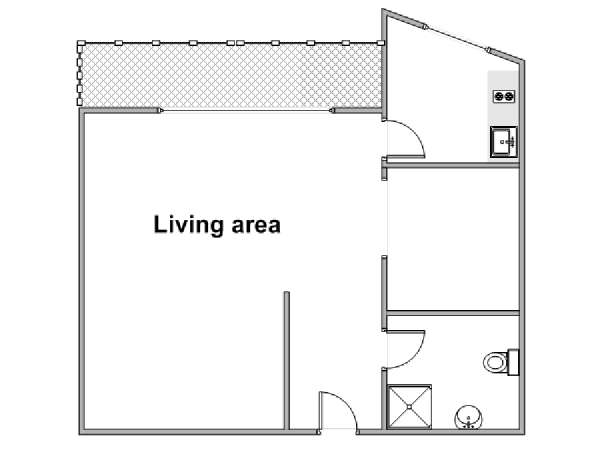 South of France - French Riviera - Studio apartment - apartment layout  (PR-1240)