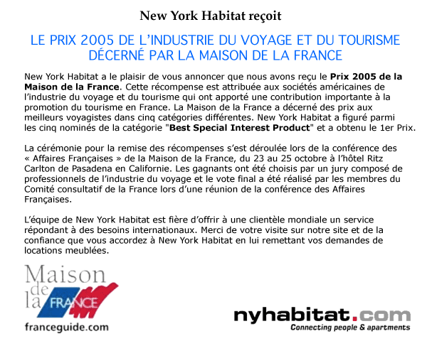 New York Habitat et Maison de la France