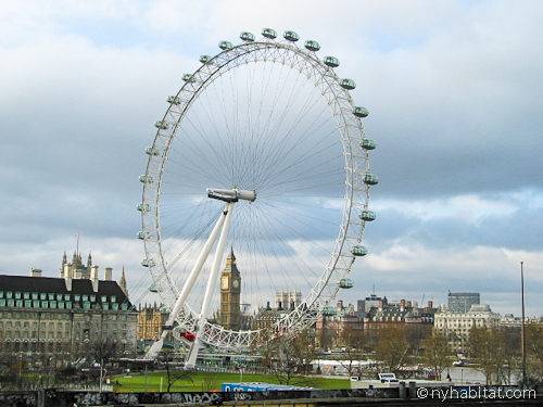 Il London Eye visto dalla terrazza sul tetto del palazzo di Lambeth-Vauxhall: uno spettacolo mozzafiato!