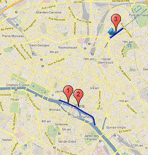 Mappa di Paris Plages