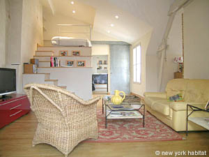 Parigi 1 Camera - Loft appartamento - soggiorno (PA-629) photo 8 di 14