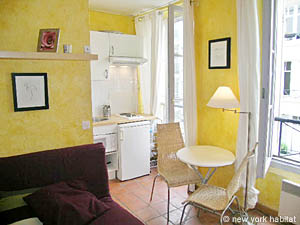 Paris Studio/T1 logements location appartements - s&eacute;jour (PA-2602) photo 4 de 7