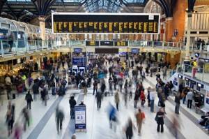 Photo of Liverpool Street station in London at rush hour