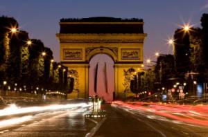 Champs-Elysees avenue at night