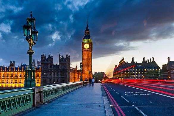 Picture of London’s Houses of Parliament and the Big Ben taken from Westminster Bridge
