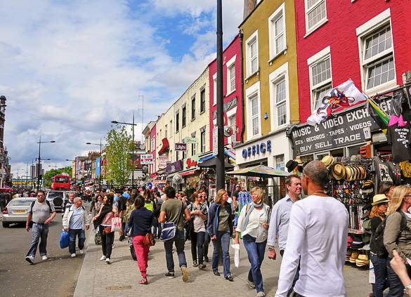 Image of stores near London’s Camden Market