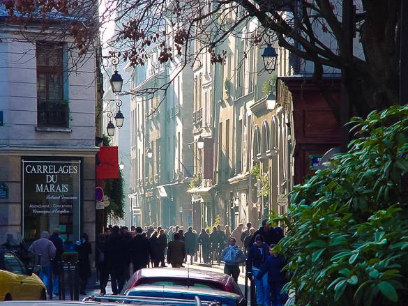 Image of a street in Le Marais, Paris