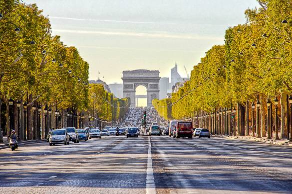 View of the Champs Elysées in Paris