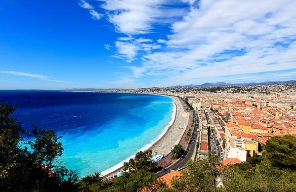 Mediterranean Beach Landscape, French Riviera Stock Photo - Image