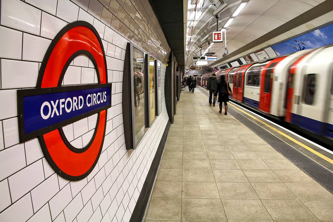 Picture of the tube station at Oxford Circus.
