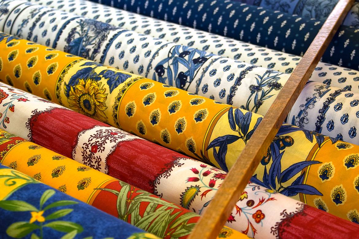 Photograph of provencal textiles and cloth in Provence, France