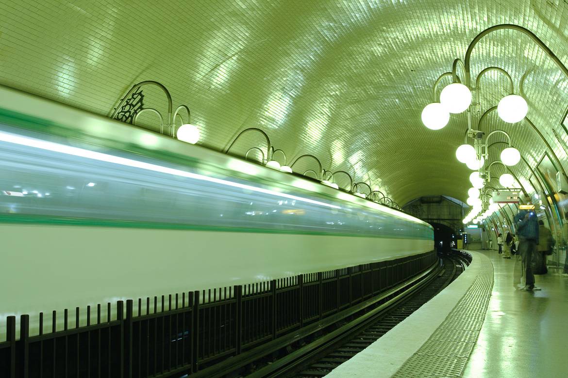 Picture of a metro station in Paris.