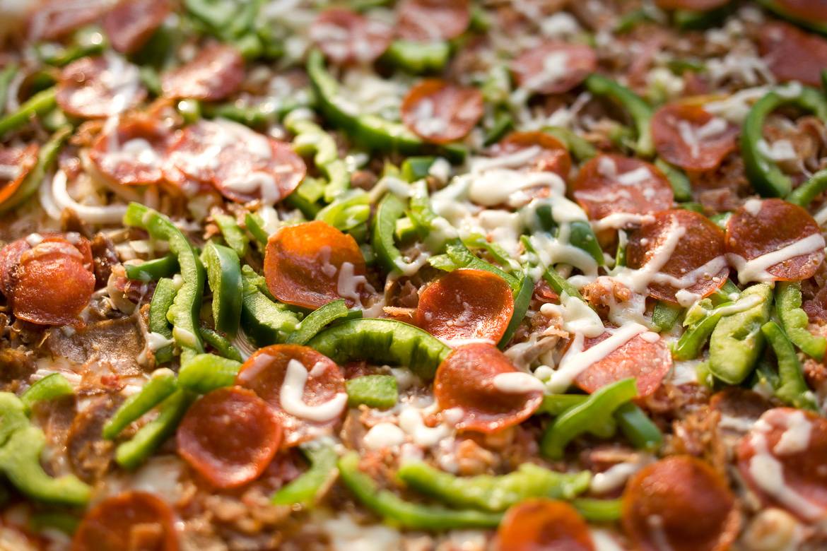 Photo of a Ray’s pizza pie.