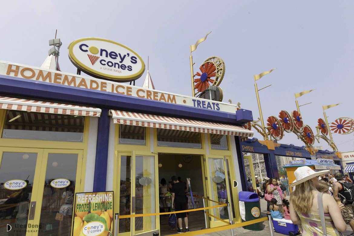Image of an ice cream stand at historic Coney Island