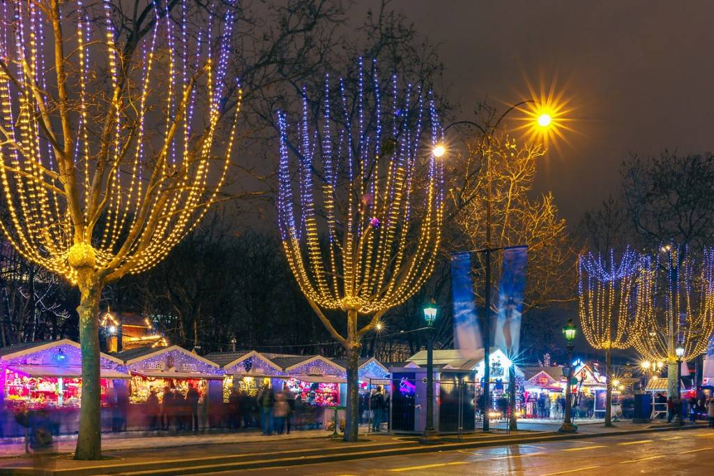 Image of the Christmas market along the Avenue des Champs Elysees