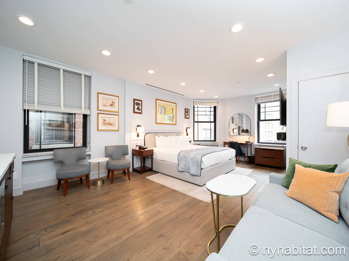 Stylish Upper West Side studio with King bed and sofa bed – ideal for a festive family stay. (NY-20014)