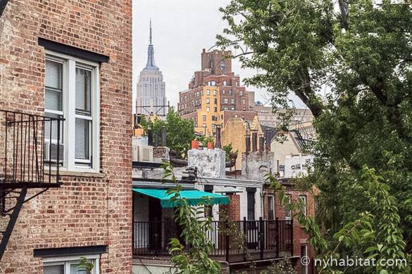 Image of view of Empire State building from apartment NY-16306