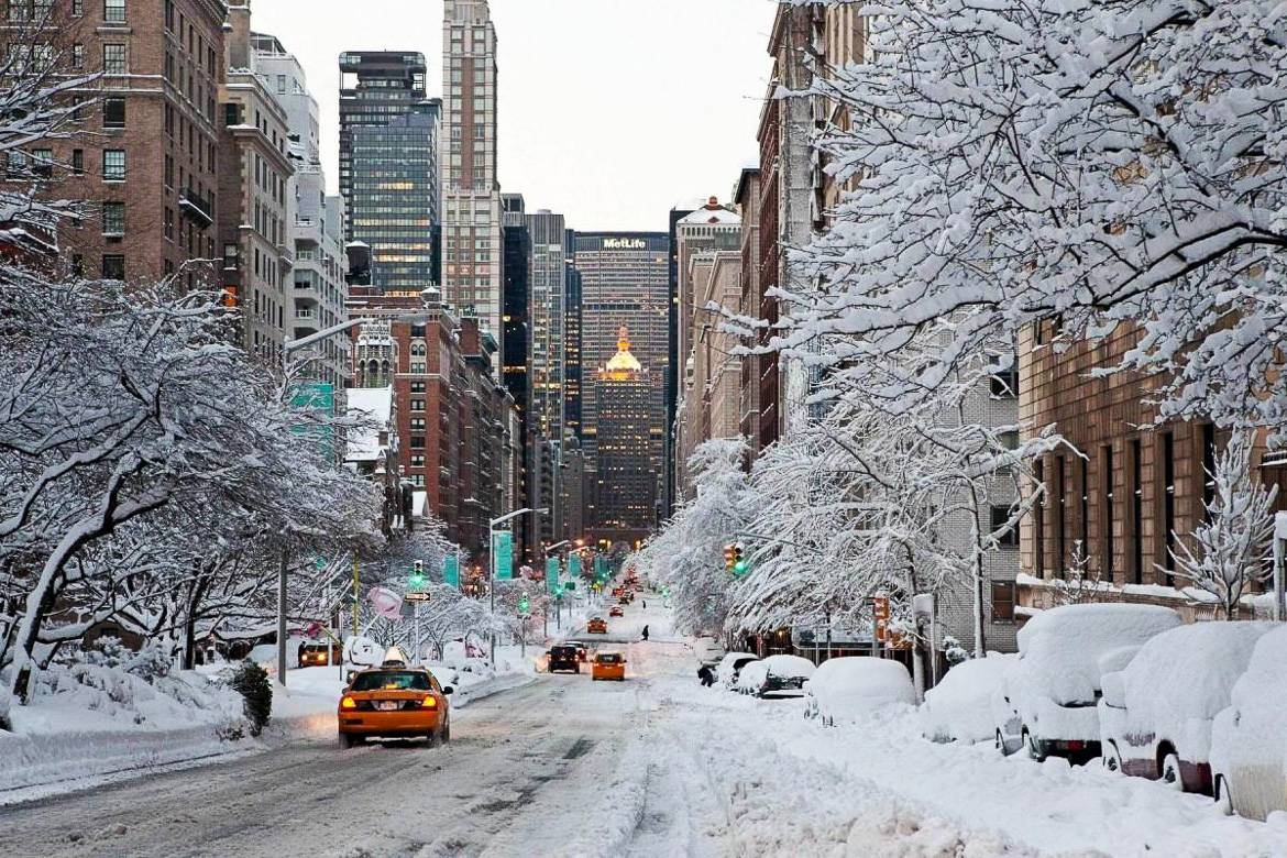 Image of New York City Street covered in snow