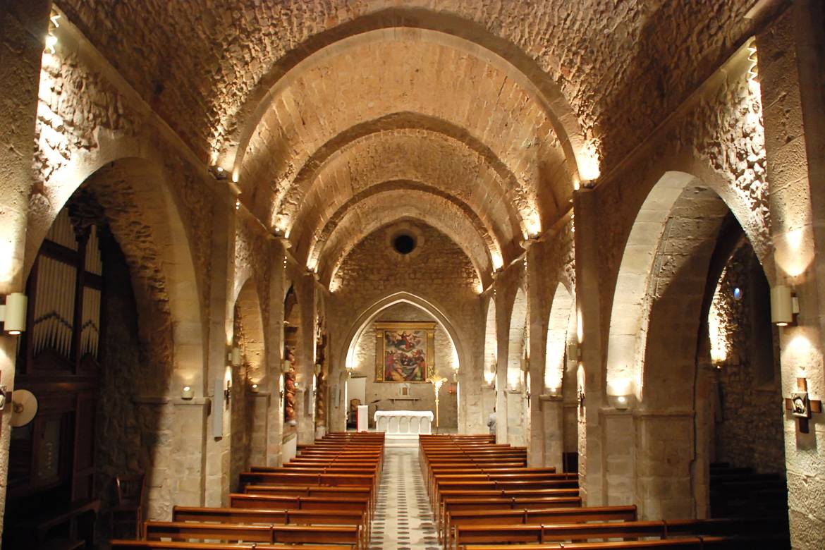 Image of stone church in Gréoux-les-Bains, Provence.